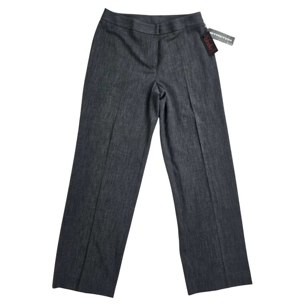 Rafaella Petites Dress Pants 10P Black Ivory Novelty 2-Way Stretch PN2432 NWT